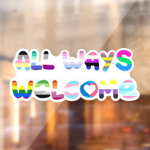 Alle manieren Welkom LGBTQIA+ inclusiviteit queer Raamsticker