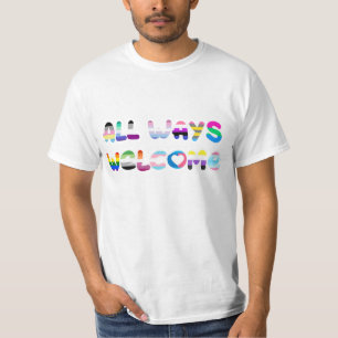 Alle manieren Welkom LGBTQIA+ inclusiviteit queer  T-shirt