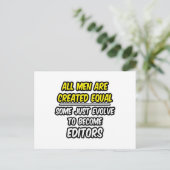 Alle Mannen worden gelijk Creëer...editors Briefkaart (Staand voorkant)