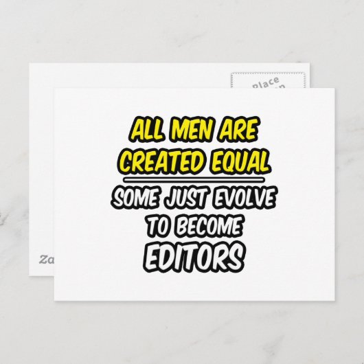 Alle Mannen worden gelijk Creëer...editors Briefkaart (Voorkant / Achterkant)