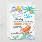 Alle meisjes in de meisjespool roepen op Birthday Kaart (Voorkant)