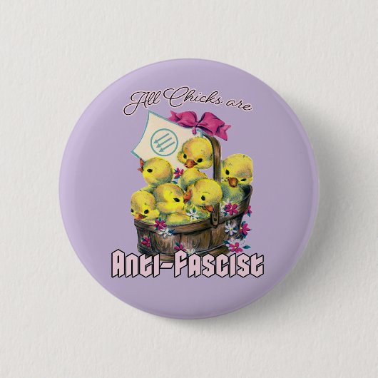 Alle meisjes zijn anti-fascistisch ronde button 5,7 cm (Voorkant)