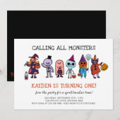 Alle Monster Halloween 1e verjaardag Kaart (Voorkant / Achterkant)