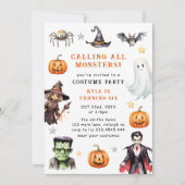 Alle Monsters Kostuum Halloween Verjaardag Kaart (Voorkant)