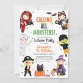 Alle Monsters Kostuum Halloween Verjaardag Kaart (Voorkant)
