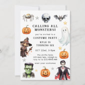 Alle Monsters Kostuum Halloween Verjaardag Kaart (Voorkant)