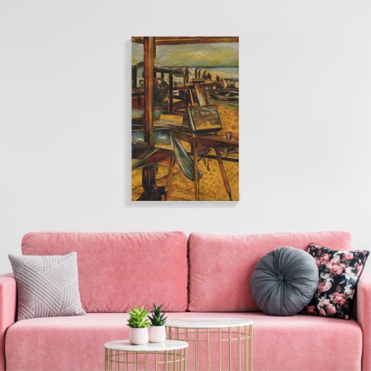 Alle mooie schilderijen beginnen met één penseelst canvas afdruk (Insitu (Woonkamer))