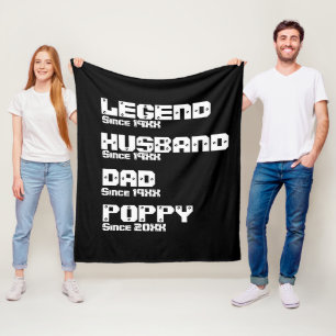 ALLE Naam Datum Jaar Legend Husband Pap Poppie wij Fleece Deken