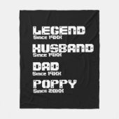ALLE Naam Datum Jaar Legend Husband Pap Poppie wij Fleece Deken (Voorkant)