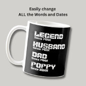 ALLE Naam Datum Jaar Legend Husband Pap Poppie wij Koffiemok