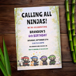 Alle Ninja's Worden Opgeroepen Kleurrijke Sterren Kaart