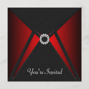 Alle Occasion Black Red Invitation Sjabloon Kaart