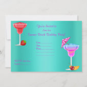 ALLE OPENBAARMAKING BEACH COCKTAIL PARTIJ INVITATI KAART (Achterkant)