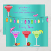 ALLE OPENBAARMAKING BEACH COCKTAIL PARTIJ INVITATI KAART (Voorkant / Achterkant)