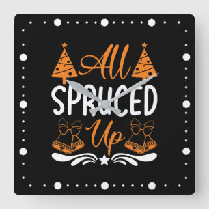 Alle opgedoft - Kerst Design Vierkante Klok