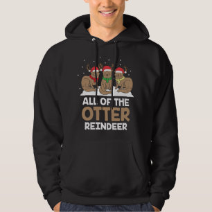 Alle Otter Reindeer Schattige Kerstpajam Hoodie