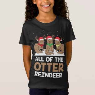 Alle Otter Reindeer Schattige Kerstpajam T-shirt