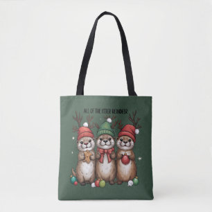 Alle Otter Rendier Kerstmis Dier Winter Draagtas