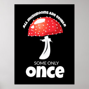 Alle paddenstoelen kunnen slechts één keer worden poster