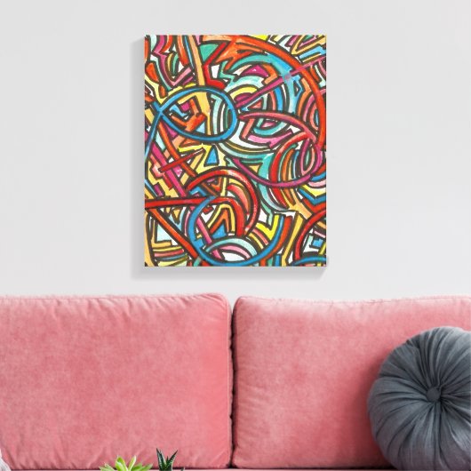 Alle paden eindigen daar-Abstracte kunst hand gesc Canvas Afdruk (Insitu (Woonkamer))