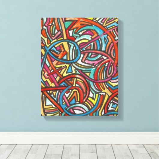 Alle paden eindigen daar-Abstracte kunst hand gesc Canvas Afdruk (Insitu (Houten vloer))