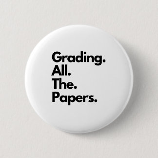 Alle papieren Leerleraar Ronde Button 5,7 Cm