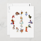 Alle plaatsen rondom Alice in Wonderland Briefkaart (Voorkant / Achterkant)