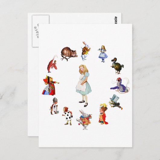 Alle plaatsen rondom Alice in Wonderland Briefkaart (Voorkant / Achterkant)