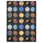 Alle Planeten Wetenschapsfoto's met namen Klembord (Achterkant)