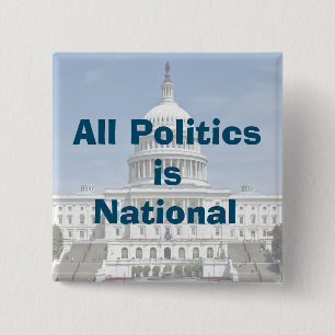 Alle politiek is in 2024 nationaal vierkante button 5,1 cm