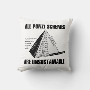 Alle Ponzi-schema's zijn onhoudbaar (Econ Humor) Kussen
