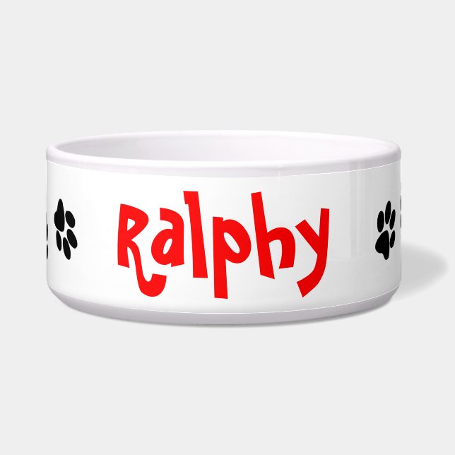 "Alle poten" Aangepaste Dog Bowl Voerbakje (Voorkant)