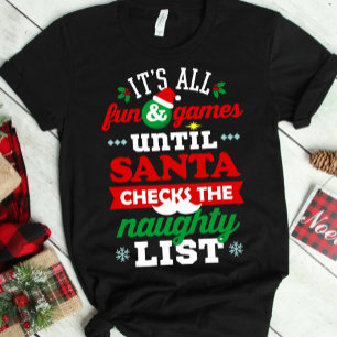 Alle pret en spel tot Sint de stoute lijst control T-shirt