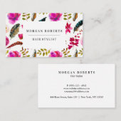 Alle professoren roze boho-doetherbloemen visitekaartje (Voorkant / Achterkant)