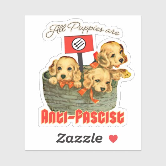 Alle Puppies zijn antifascistisch Sticker (Vel)