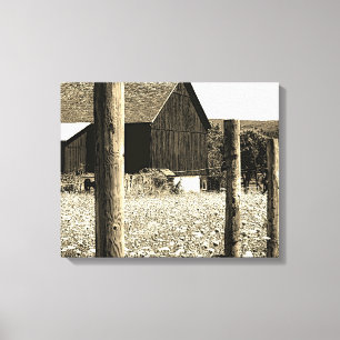 Alle Queens Barn sepia Canvas Afdruk