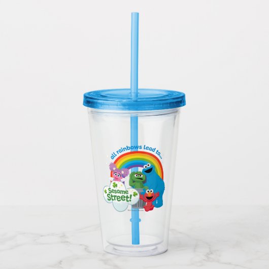 Alle regenbogen leiden naar Sesamstraat Acryl Drinkbeker (Voorkant)