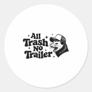 Alle rommel geen aanhangwagen redneck ironische op ronde sticker