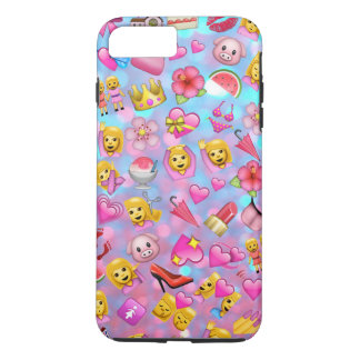 Alle roze emrijke Emojis Collage Pattern iPhone 8 Plus / 7 Plus Hoesje