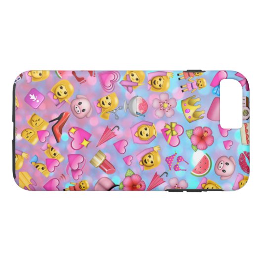 Alle roze emrijke Emojis Collage Pattern Case-Mate iPhone Case (Achterkant (Horizontaal))