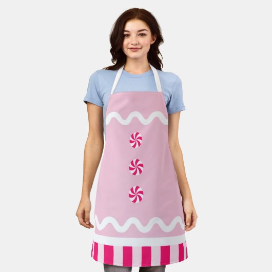 Alle roze ontbijtthema Apron Schort (Gedragen)
