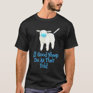 Alle schapen dienen het antiVaccin- of vax-masker T-shirt