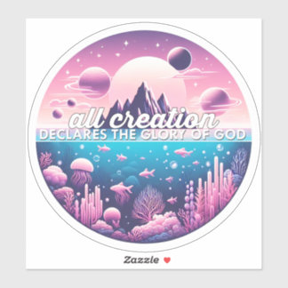 Alle schepping verklaart de glorie van God sticker