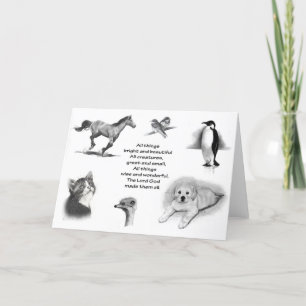 Alle schepselen groot en klein: dieren: Schrift Kaart