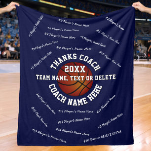 Alle Spelers Coach Namen op Basketball Coach Gifte Fleece Deken