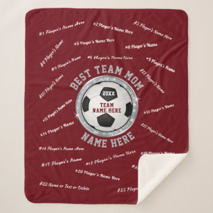 Alle spelers, coachnamen op voetbalteam moeder cad sherpa deken