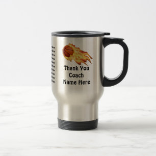 Alle spelersnaam op de Basketball Coach Koffiehand Reisbeker