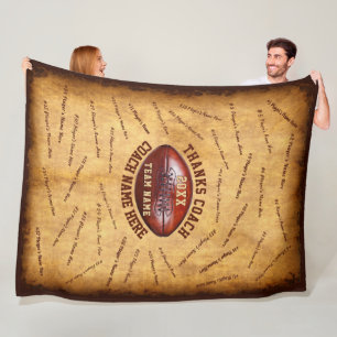 Alle spelersnamen aangepaste voetbalcoach cadeau-i fleece deken
