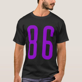 Alle Sport Fan Favoriet Paarse Nummer 86 Jersey T-shirt