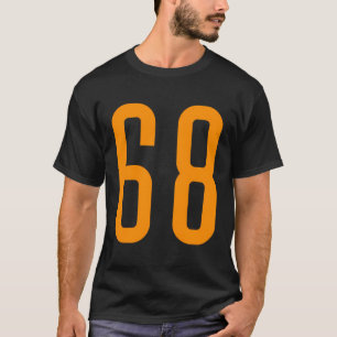 Alle Sport Fan Favoriete Sinaasappel Nummer 68 Jer T-shirt